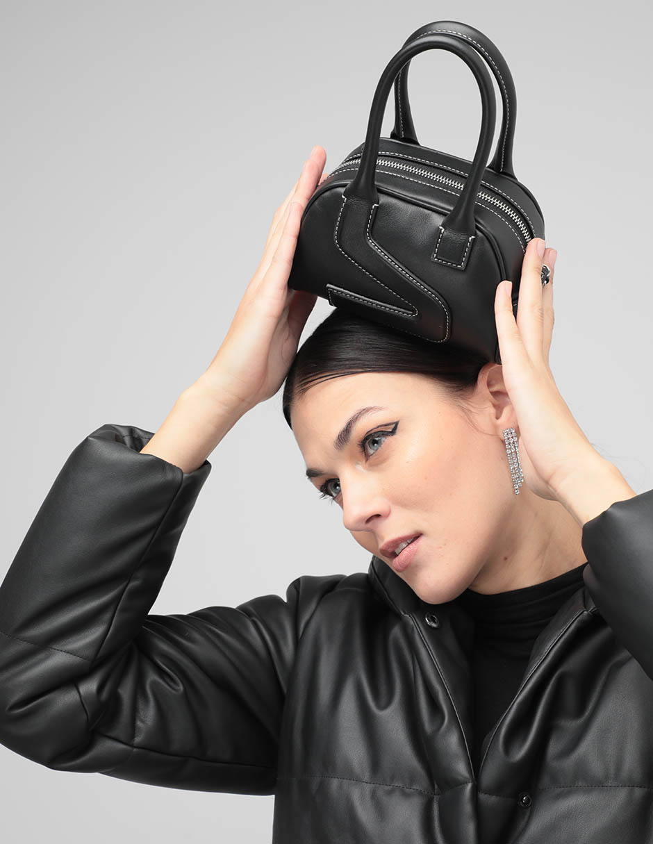 Bolsa bowler de piel para mujer 4