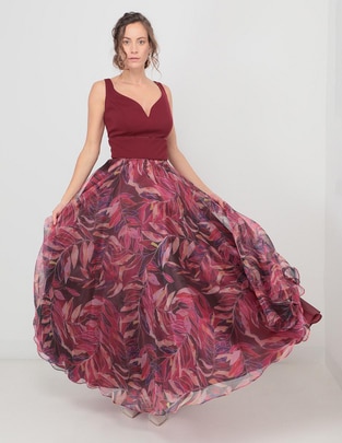 Vestido maxi de fiesta escote Profundo