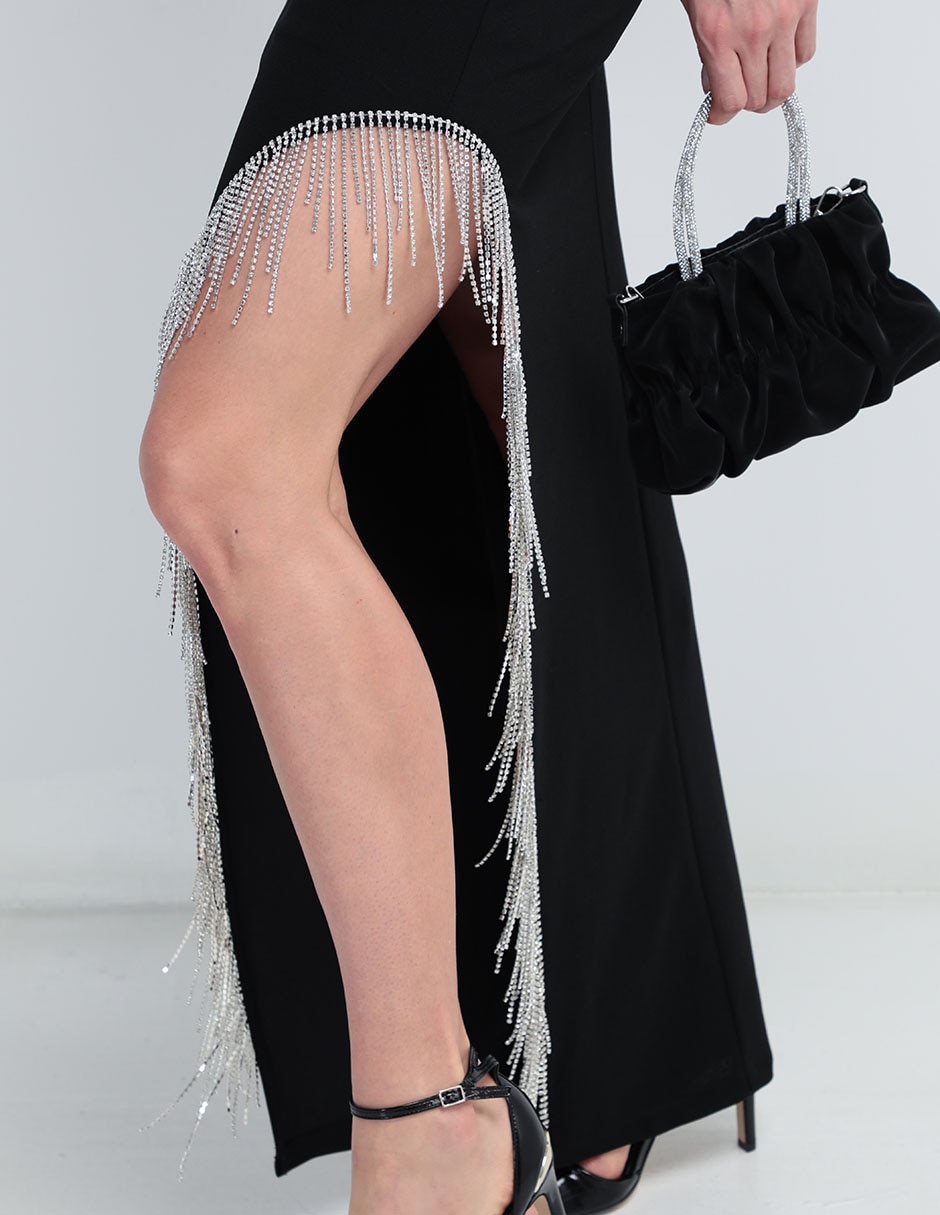 Vestido maxi de fiesta escote V