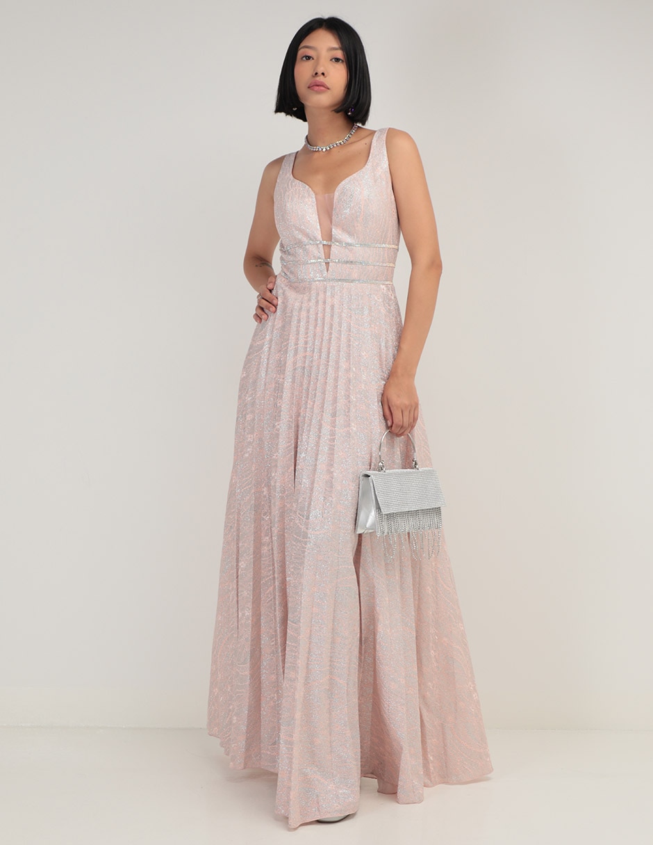 Vestido maxi de fiesta escote Bajo