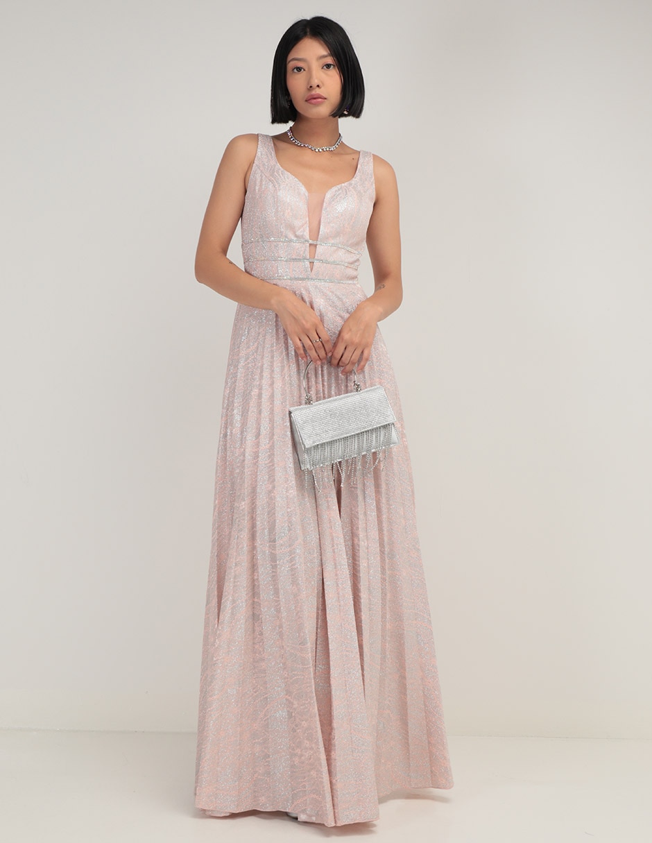 Vestido maxi de fiesta escote Bajo