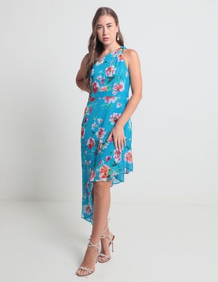 Vestido midi de fiesta escote Medio Vestido midi de fiesta escote Medio