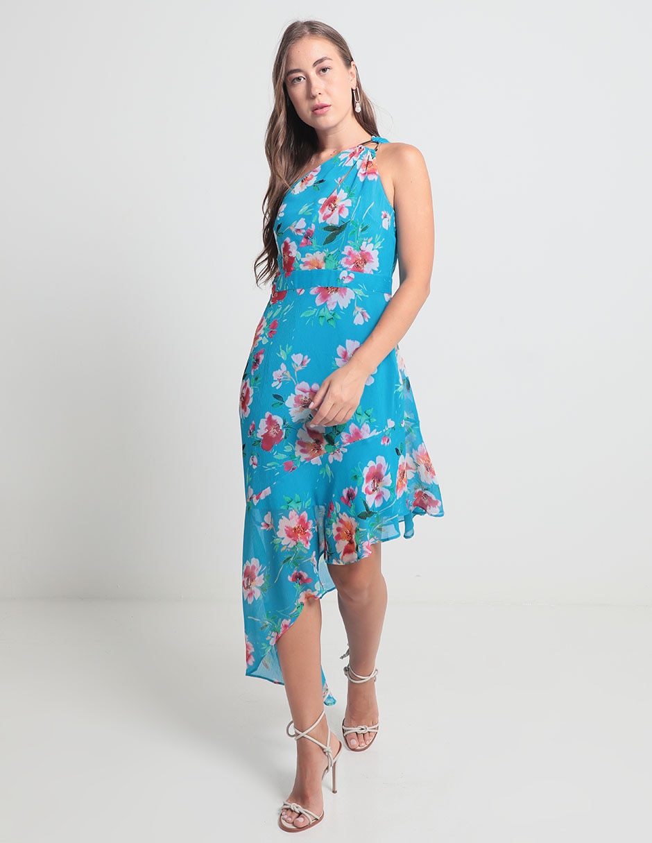 Vestido midi de fiesta escote Medio