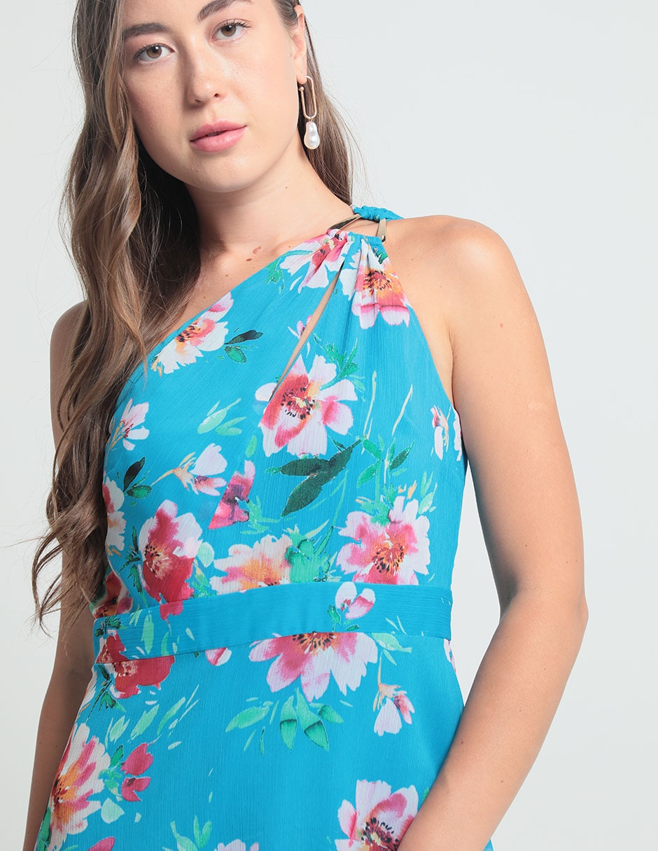 Vestido midi de fiesta escote Medio