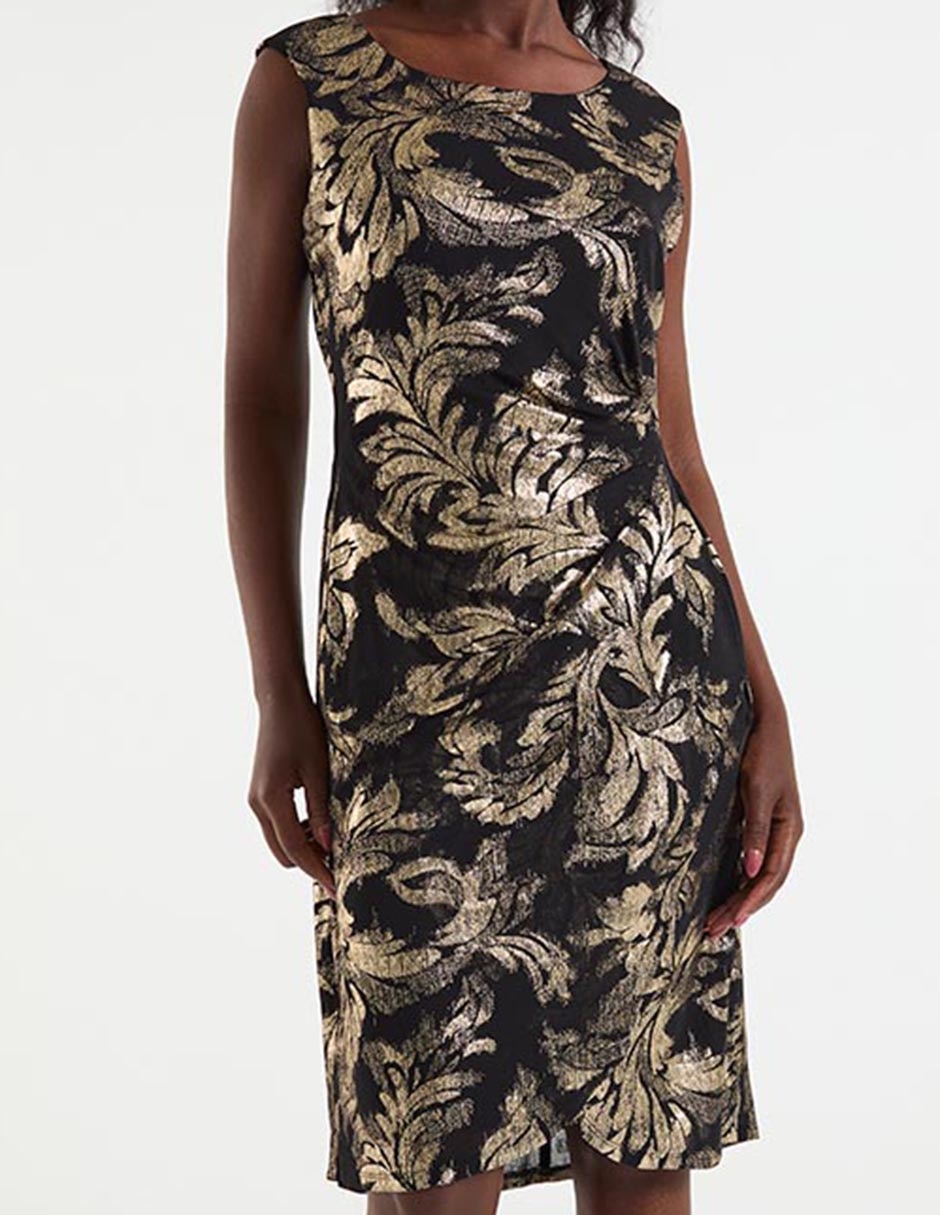 Vestido midi de fiesta escote Redondo