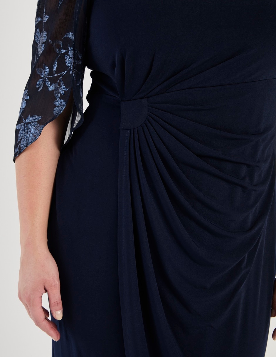 Vestido midi de fiesta escote Redondo