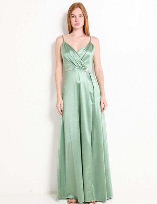 Vestido maxi de fiesta escote Medio