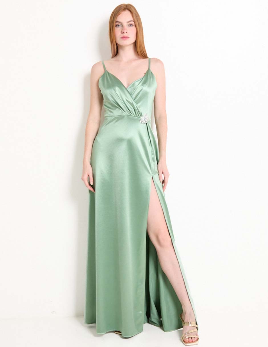 Vestido maxi de fiesta escote Medio