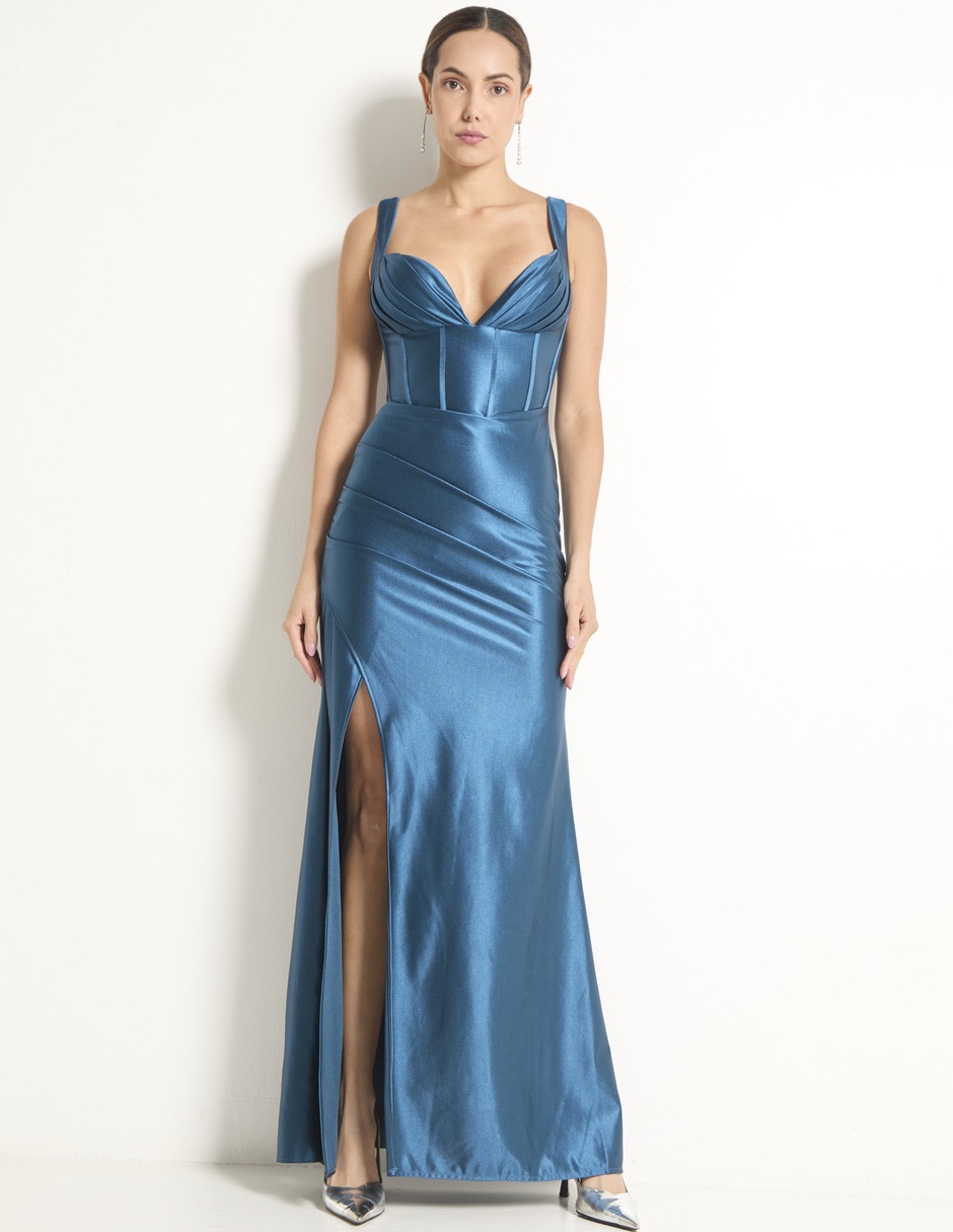 Vestido maxi de fiesta escote medio 1