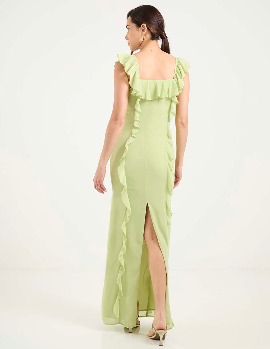Vestido largo de fiesta escote V 5
