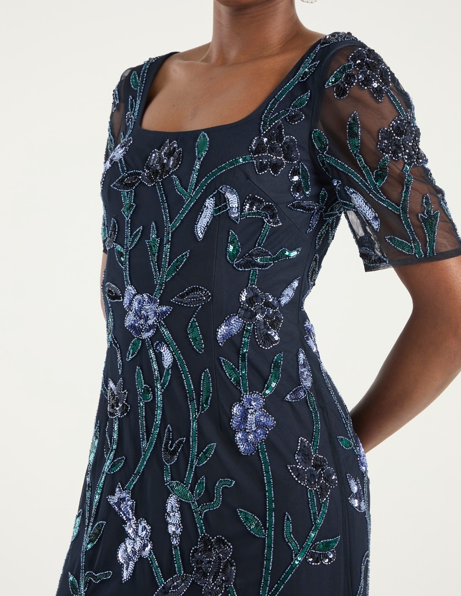 Vestido maxi de fiesta escote cuadrado 9