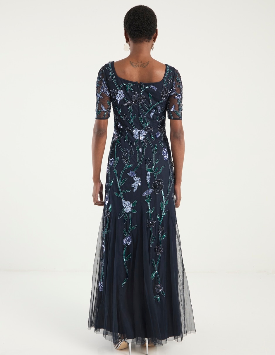 Vestido maxi de fiesta escote cuadrado 11