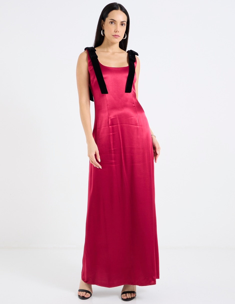 Vestido largo de fiesta escote Cuadrado Vestido largo de fiesta escote Cuadrado