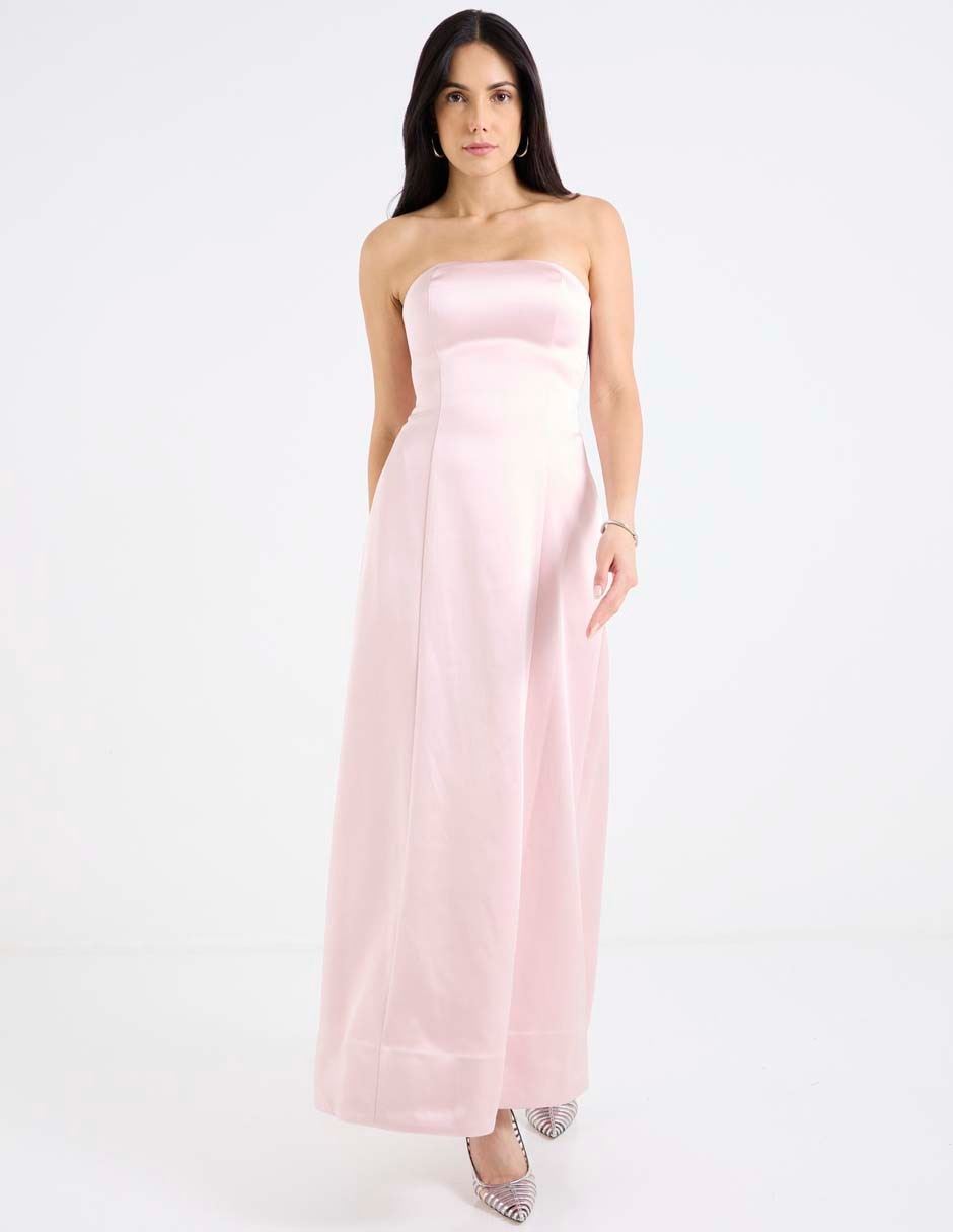 Vestido midi de fiesta escote Bardot