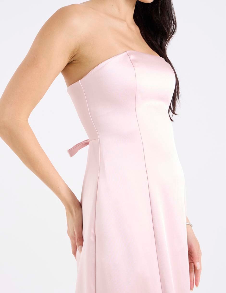 Vestido midi de fiesta escote Bardot
