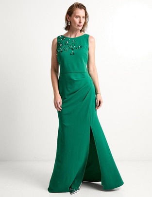 Vestido maxi de fiesta escote regular