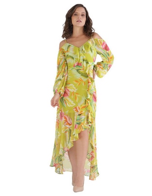 Vestido midi de fiesta Guess escote bardot