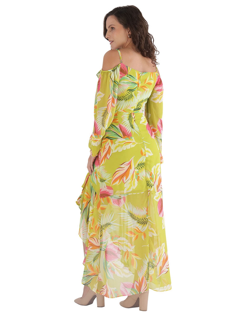 Vestido midi de fiesta Guess escote bardot