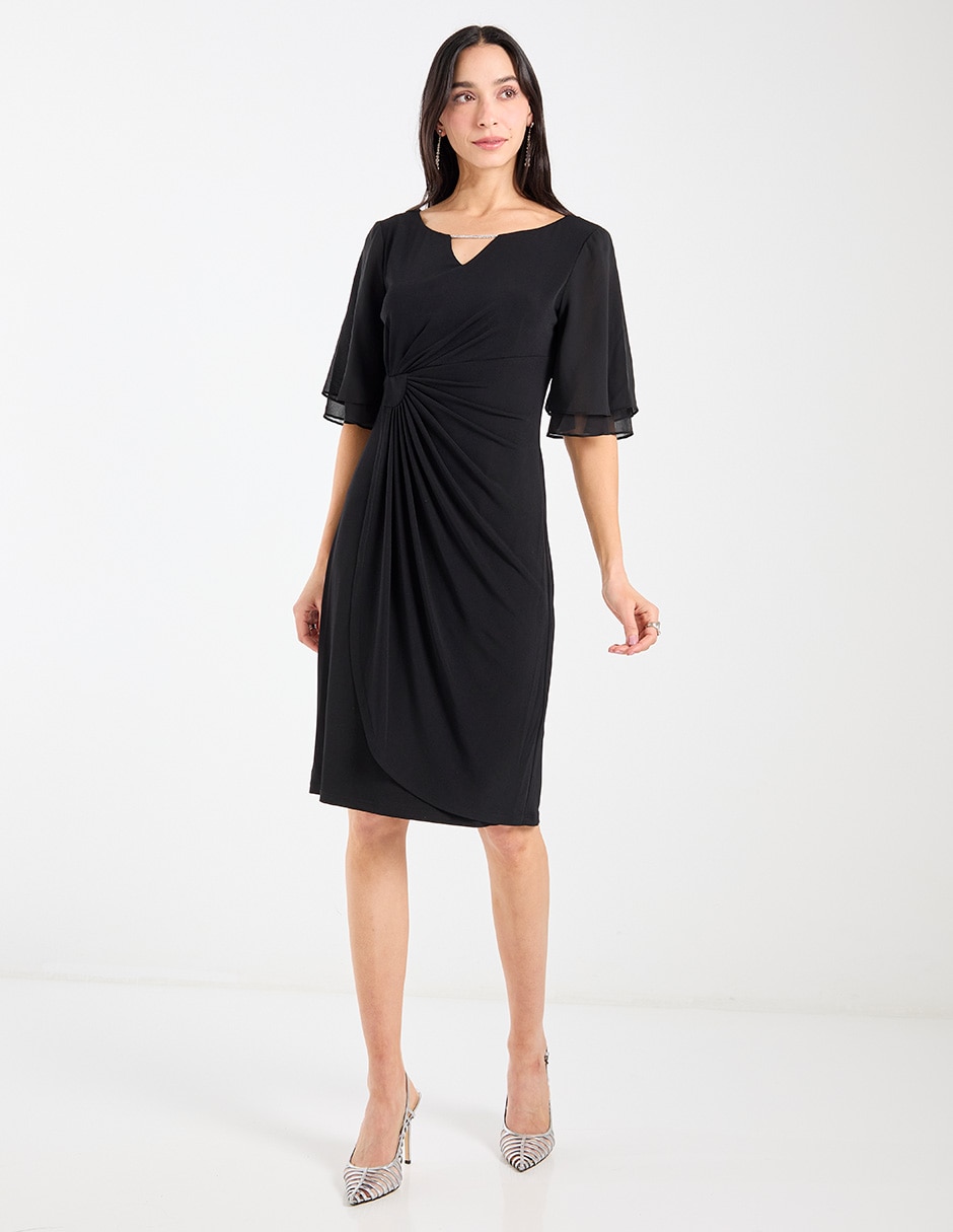 Vestido 3/4 de fiesta escote V 7