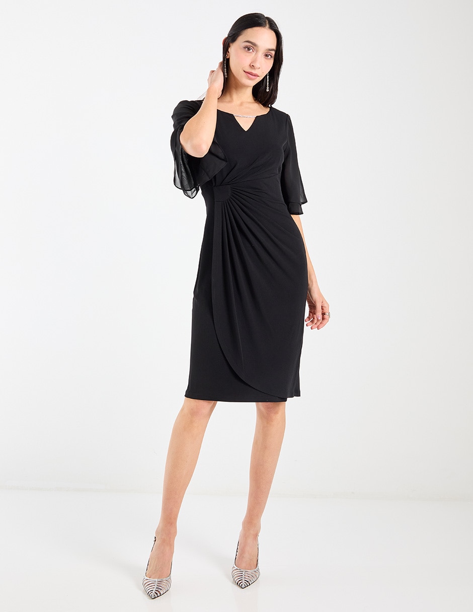 Vestido 3/4 de fiesta escote V 8