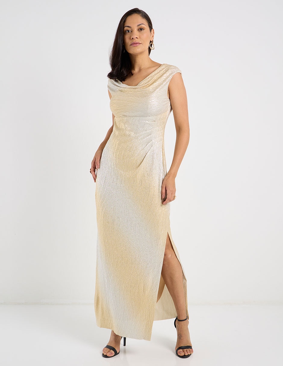 Vestido largo de fiesta escote Medio