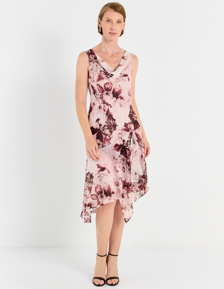 Vestido midi de fiesta escote V 1