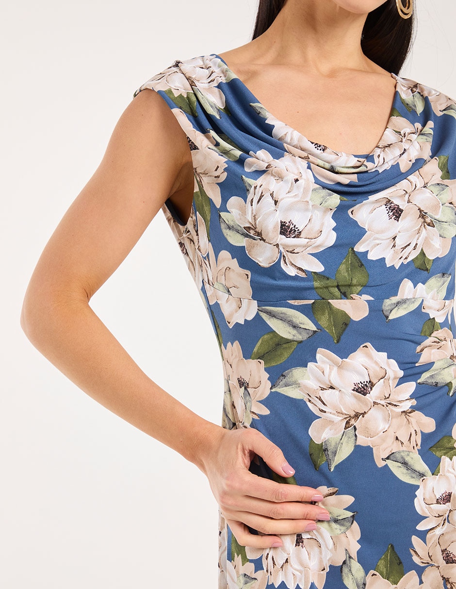 Vestido midi de fiesta escote redondo 9