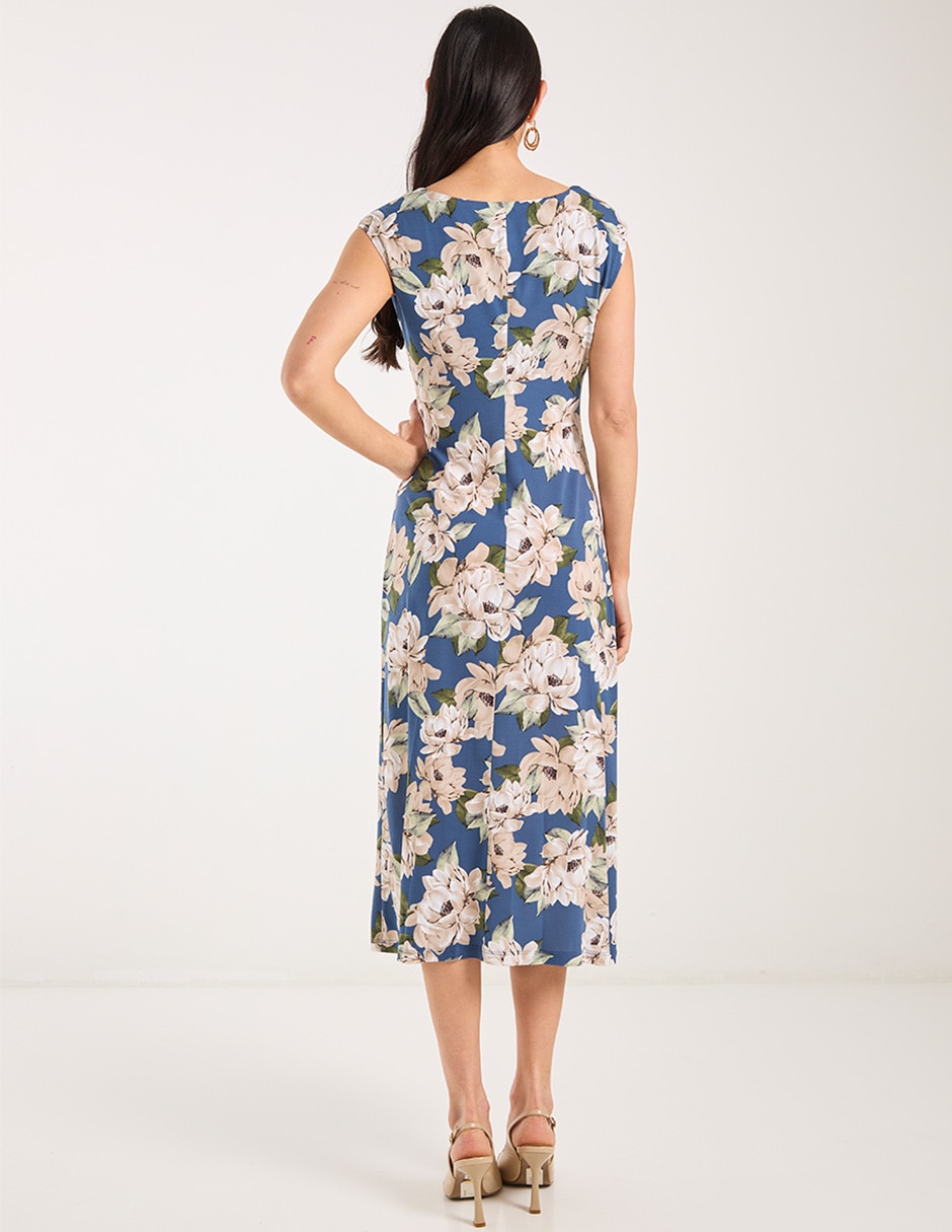 Vestido midi de fiesta escote redondo 11