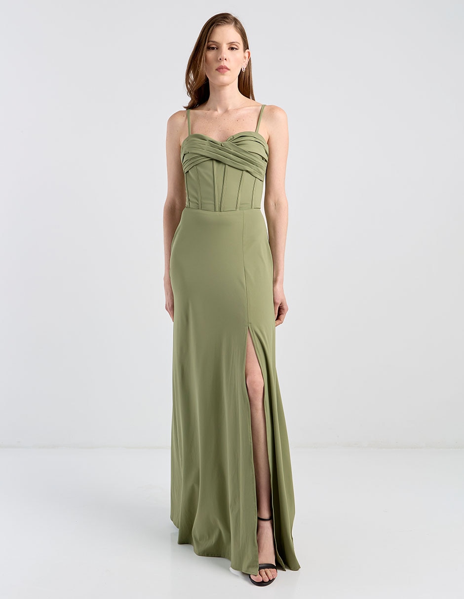 Vestido maxi de fiesta escote Corazón