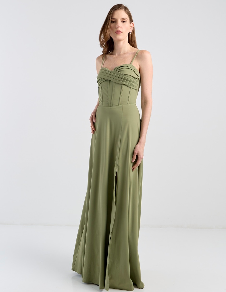 Vestido maxi de fiesta escote Corazón