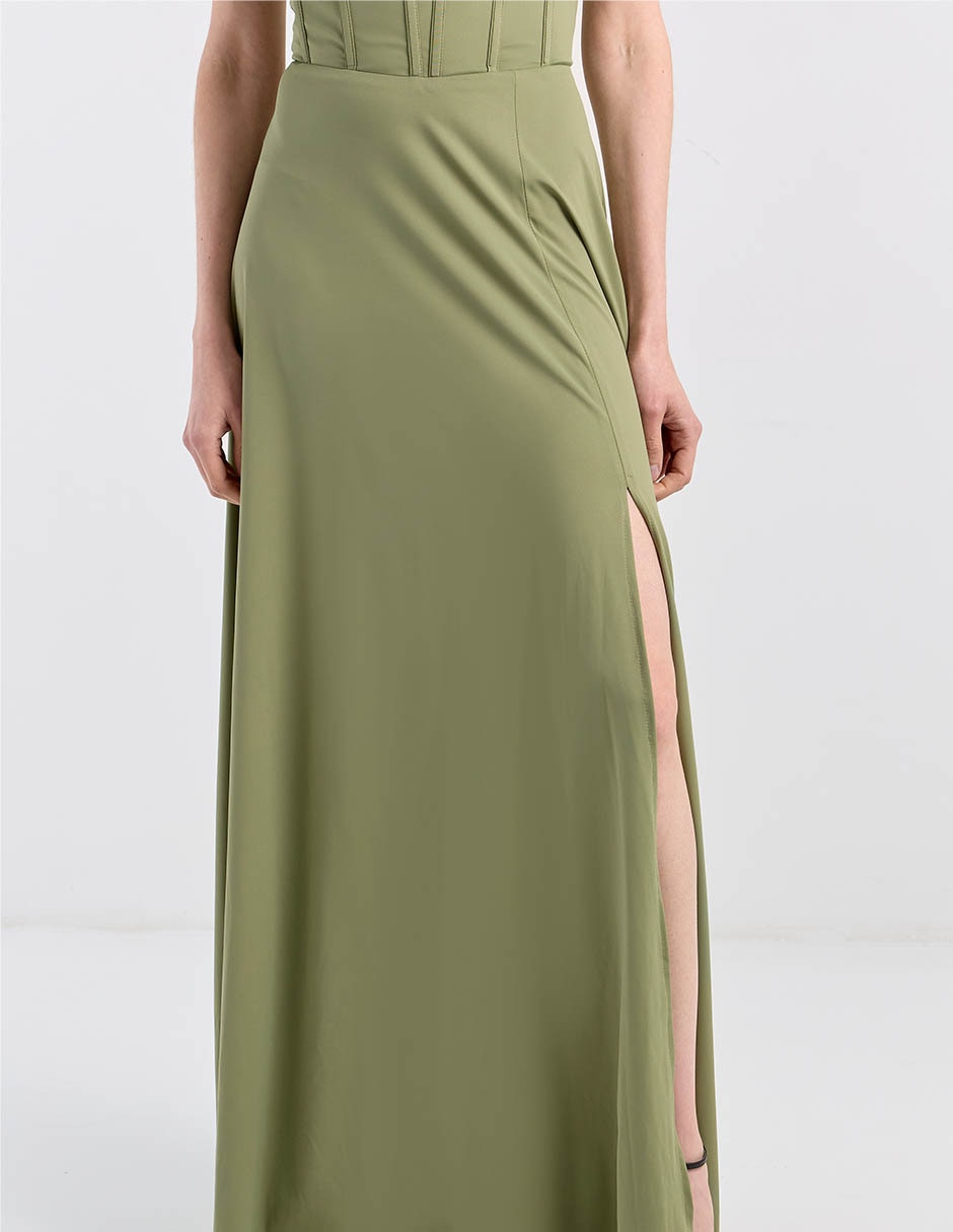 Vestido maxi de fiesta escote Corazón