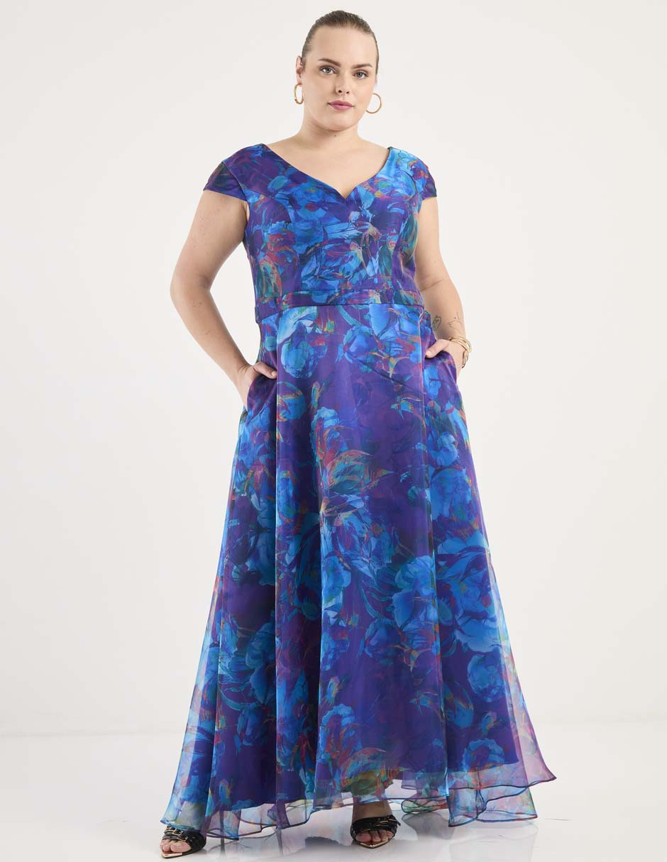 Vestido maxi de fiesta escote V