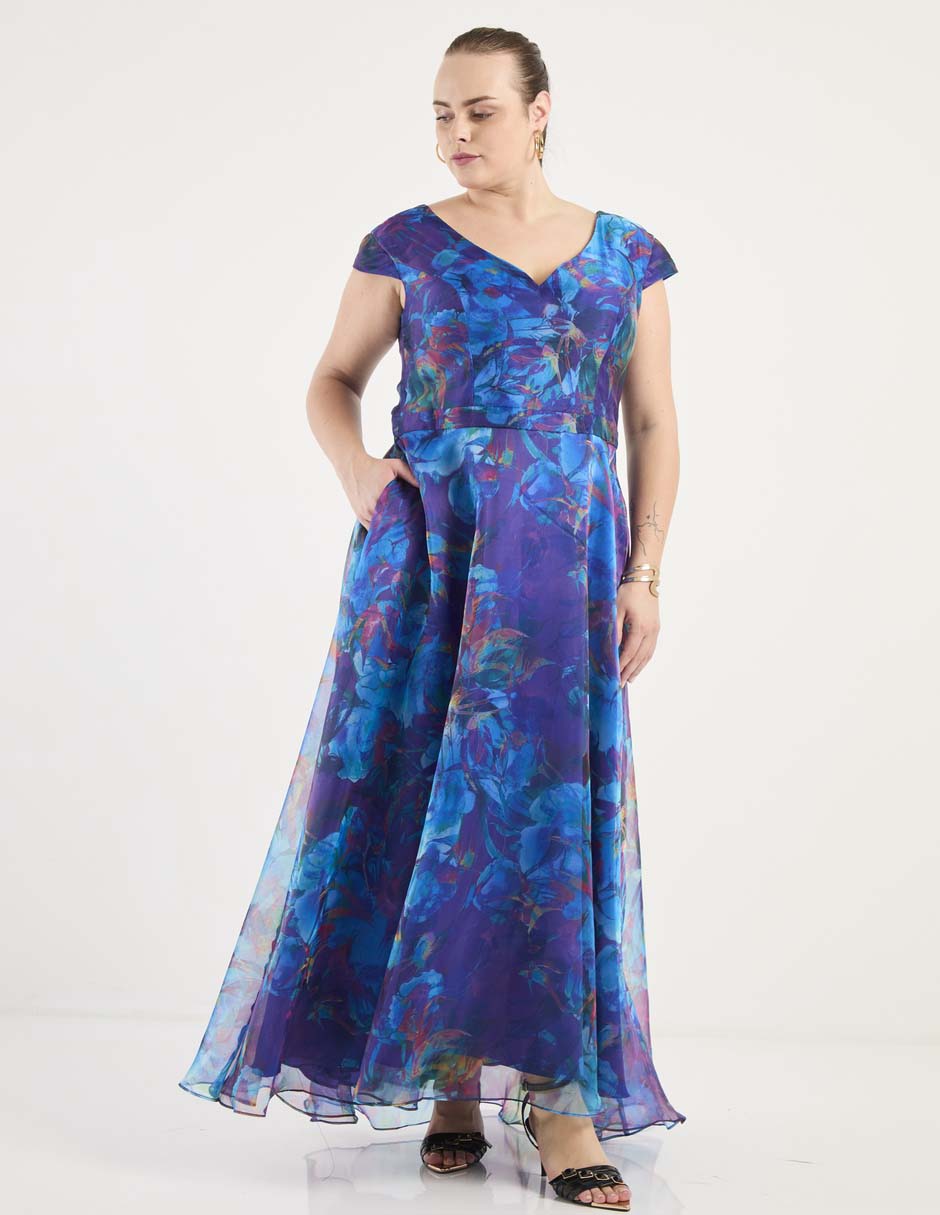 Vestido maxi de fiesta escote V 6