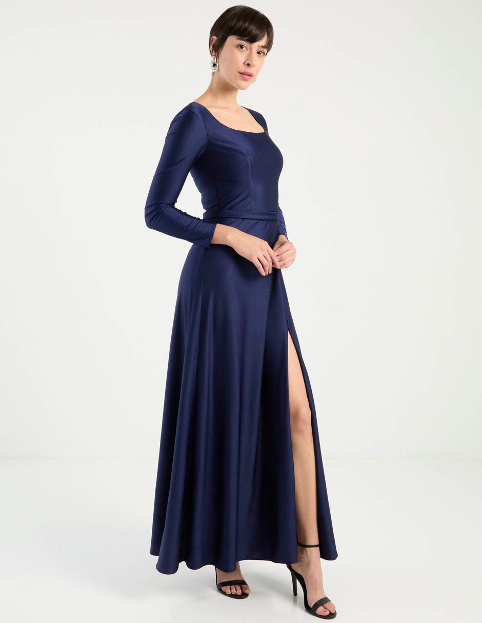Vestido maxi de fiesta escote Cuadrado 4