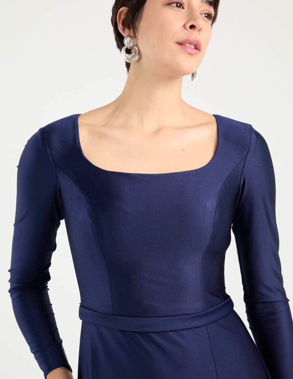 Vestido maxi de fiesta escote Cuadrado 3