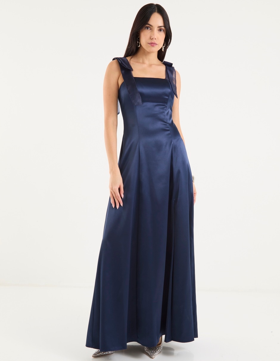 Vestido maxi de fiesta escote cuadrado 6