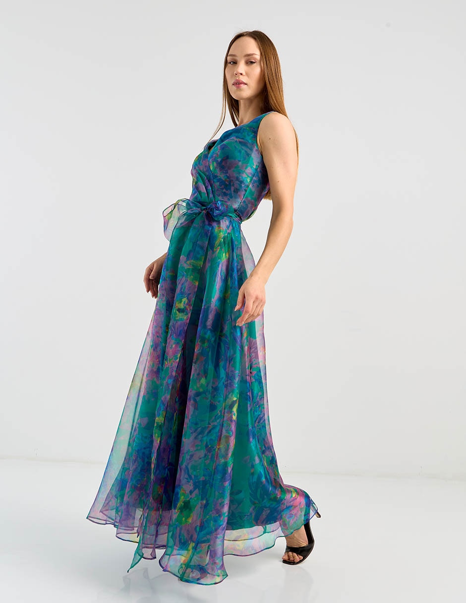 Vestido largo de fiesta escote V 6