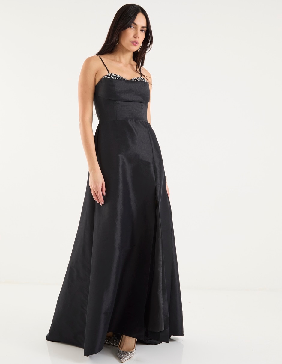 Vestido maxi de fiesta escote corazón 6