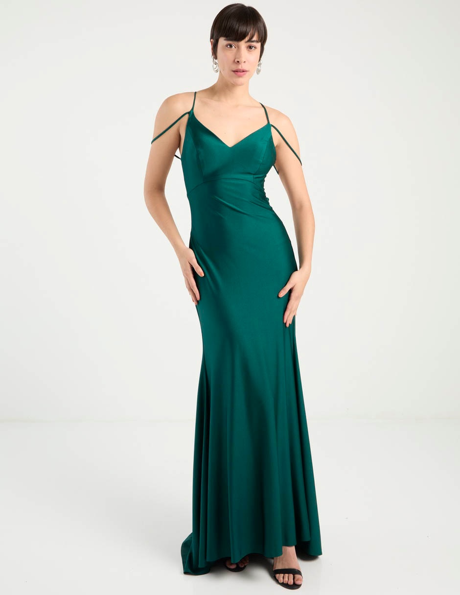 Vestido maxi de fiesta Rue de la Paix espalda cruzada