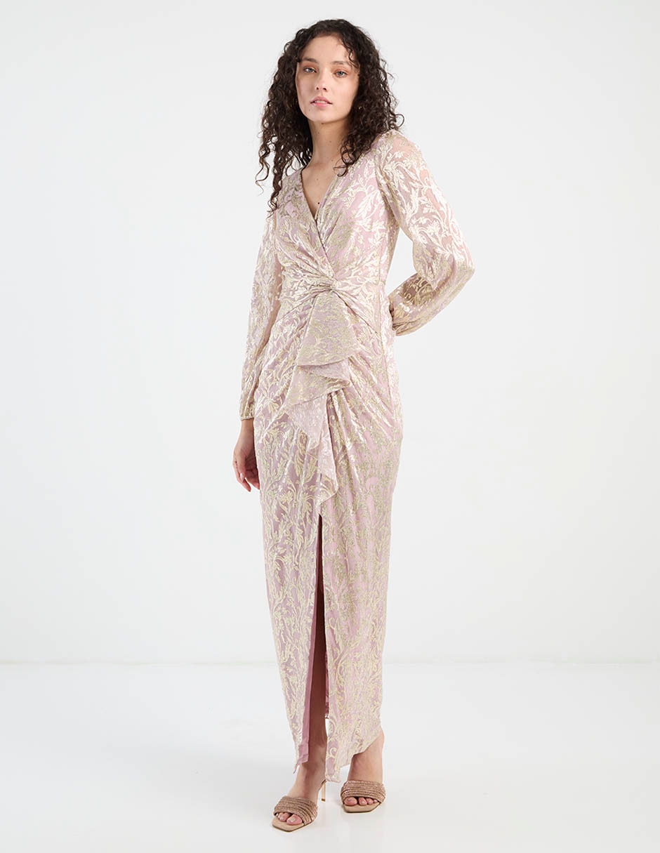Vestido maxi de fiesta escote V 4
