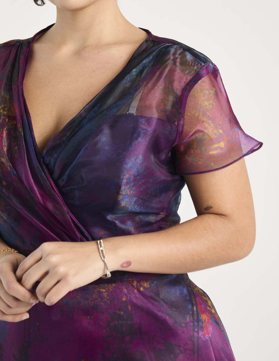 Vestido maxi de fiesta escote V 8