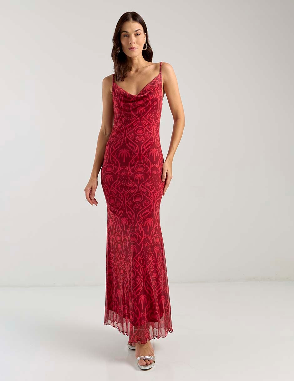 Vestido largo de fiesta Bebe escote bajo