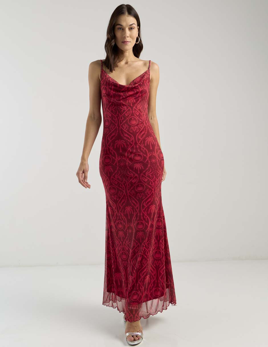 Vestido largo de fiesta Bebe escote bajo