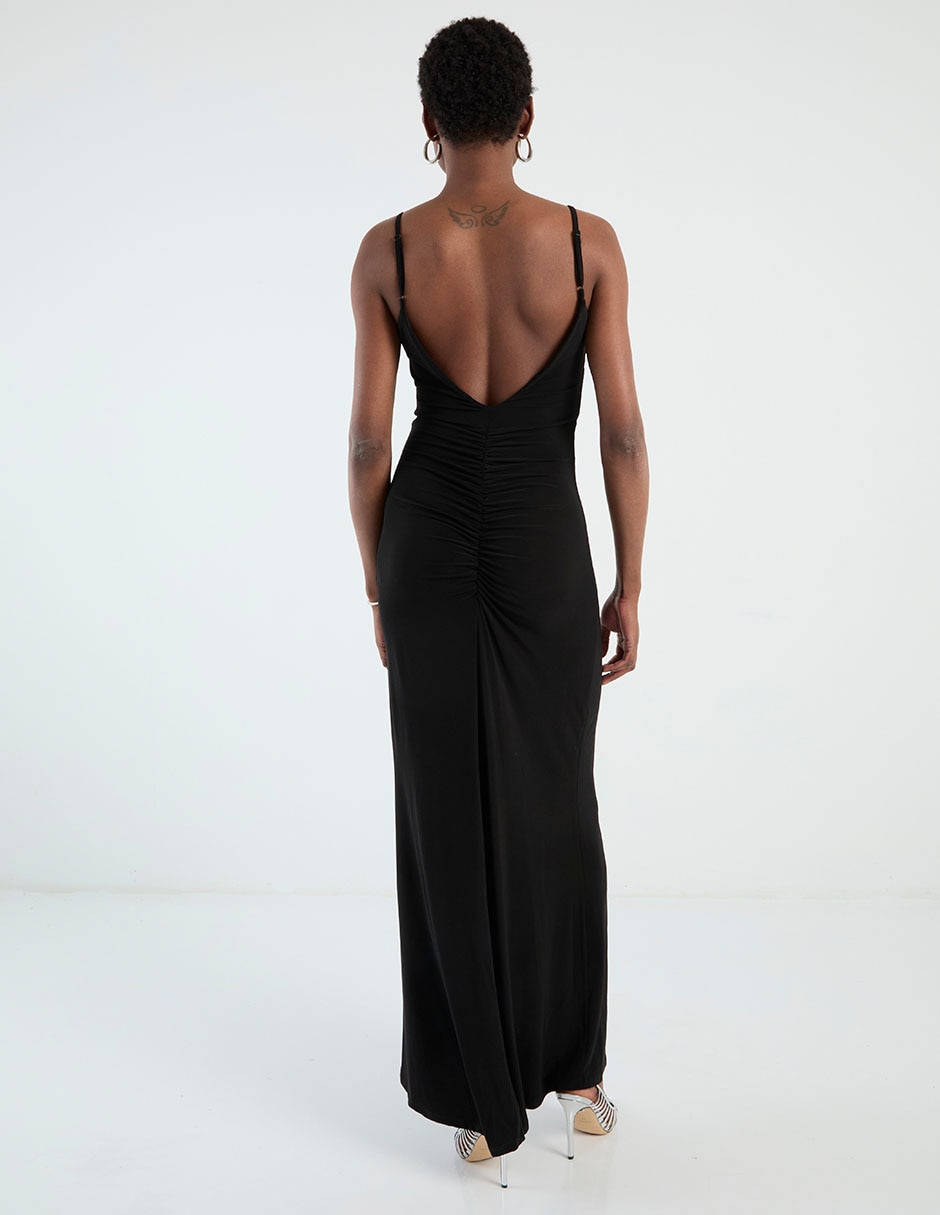 Vestido maxi fiesta Bebe escote espalda abierta