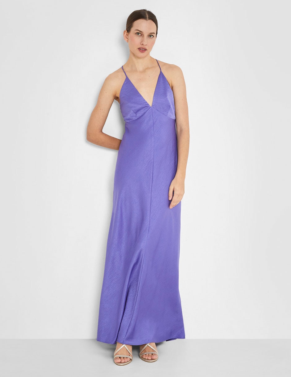 Vestido maxi de fiesta espalda cruzada 6