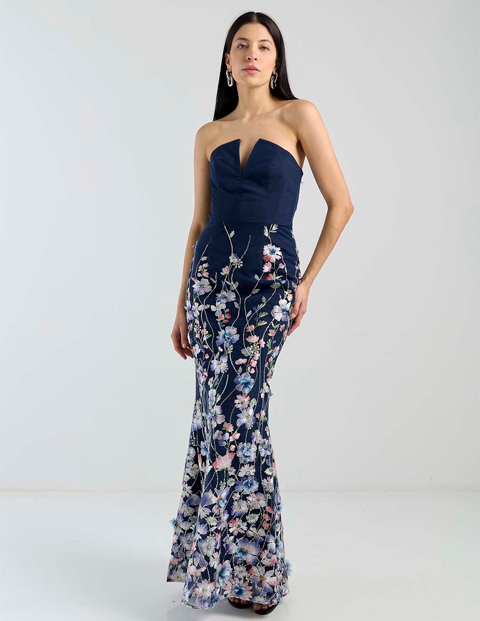 Vestido maxi de fiesta escote V