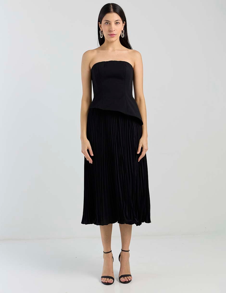 Vestido midi de fiesta escote Medio