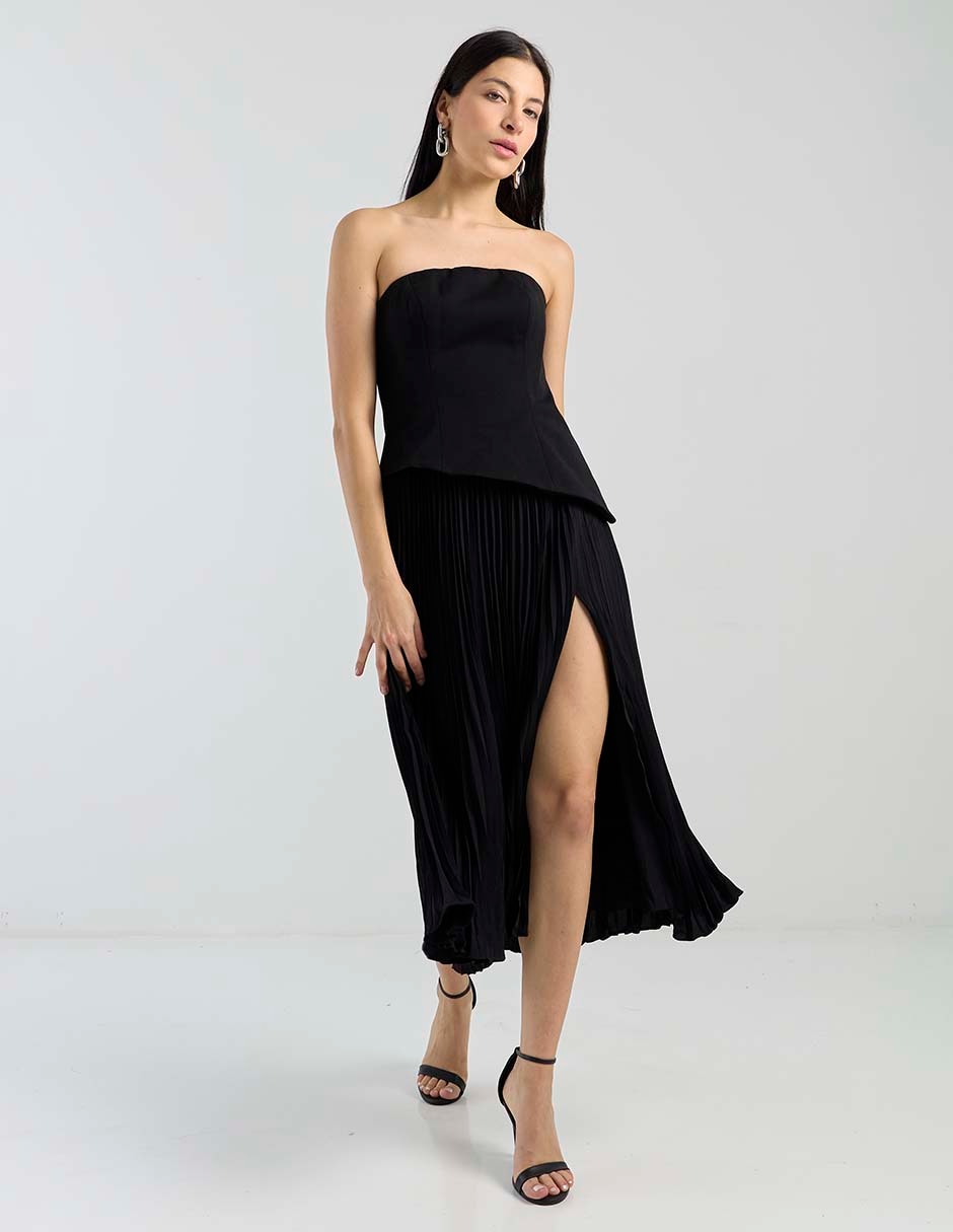 Vestido midi de fiesta escote Medio