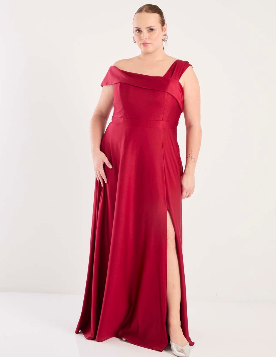 Vestido maxi de fiesta escote bardot 1
