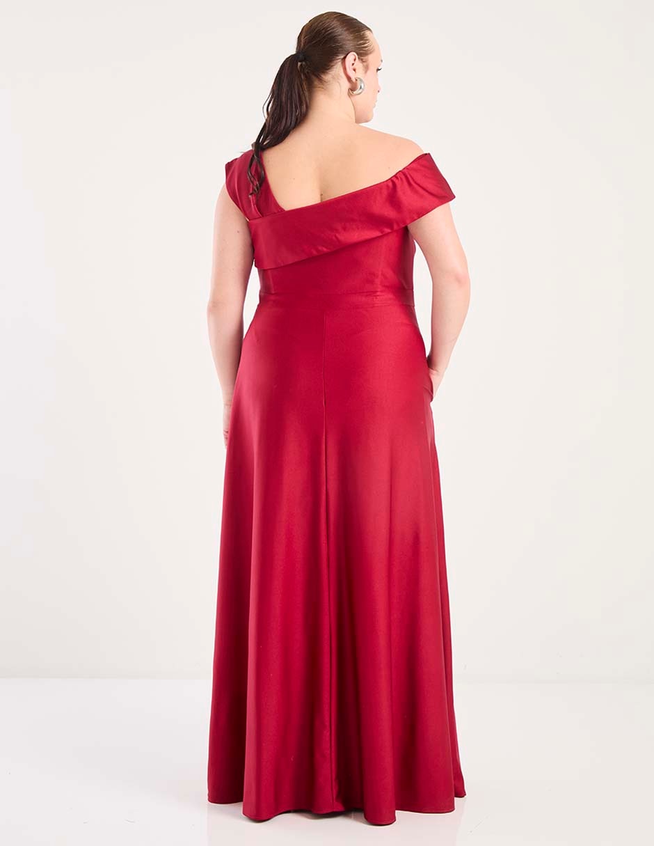 Vestido maxi de fiesta escote bardot 5